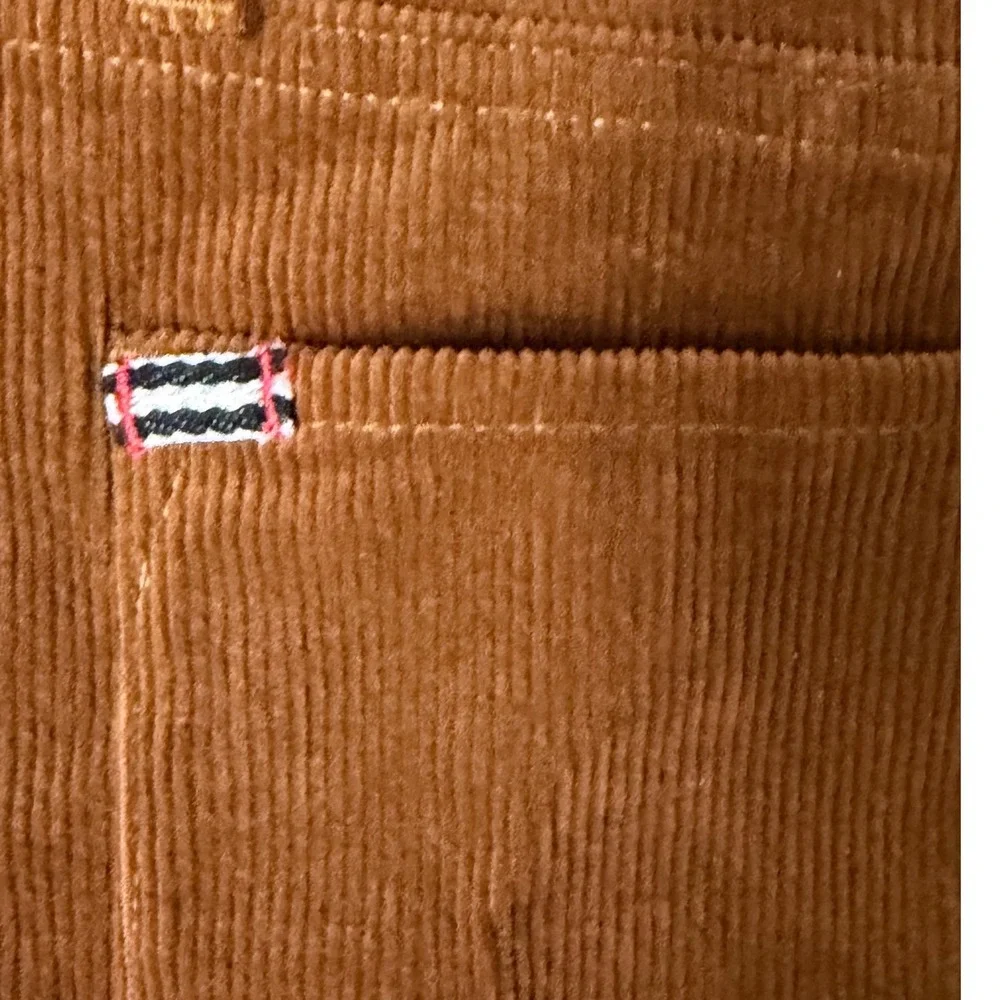 Alice + Olivia Joss  Brown Corduroy Button Fly Mini Skirt High‎ Waist Size 31
